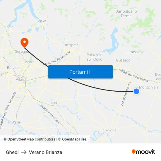 Ghedi to Verano Brianza map