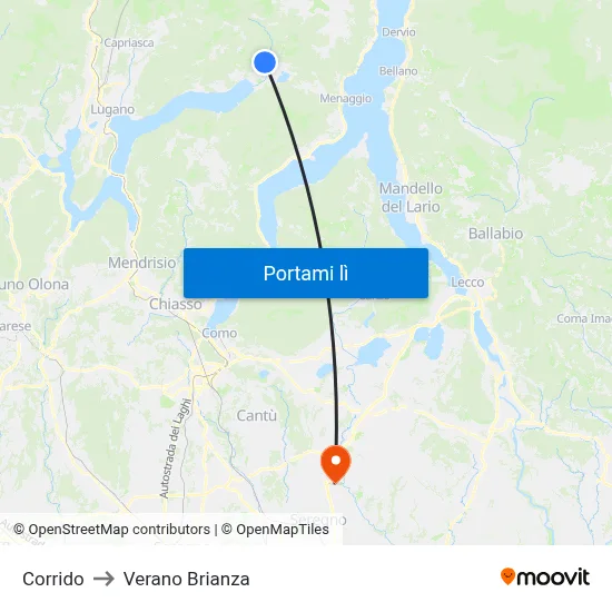 Corrido to Verano Brianza map