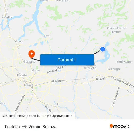 Fonteno to Verano Brianza map