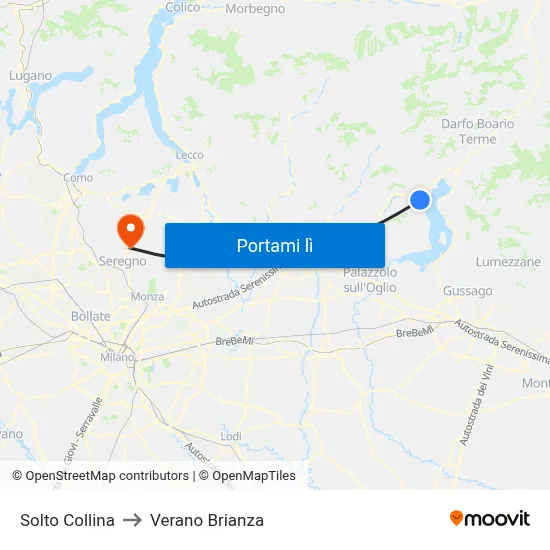 Solto Collina to Verano Brianza map