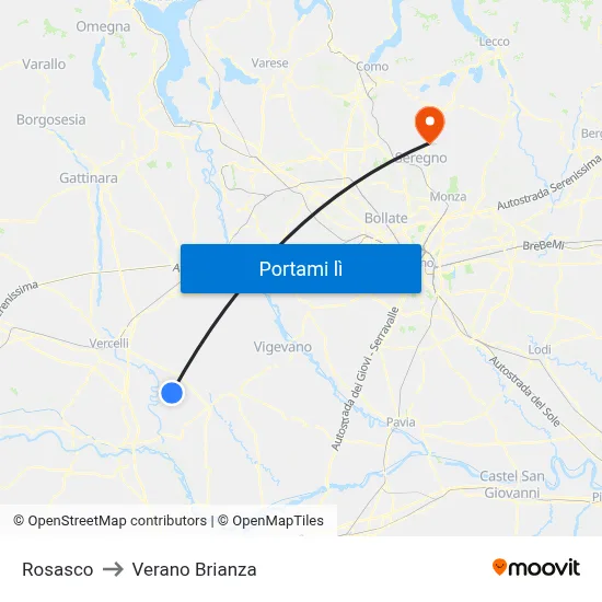 Rosasco to Verano Brianza map