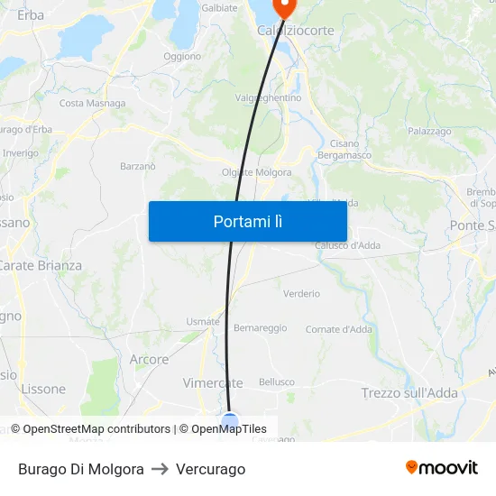 Burago Di Molgora to Vercurago map