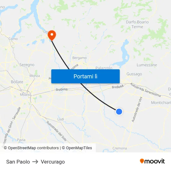 San Paolo to Vercurago map