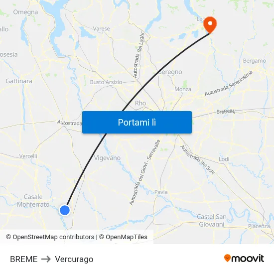 BREME to Vercurago map