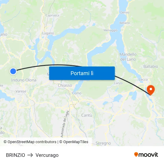 BRINZIO to Vercurago map