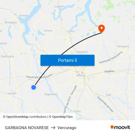 GARBAGNA NOVARESE to Vercurago map