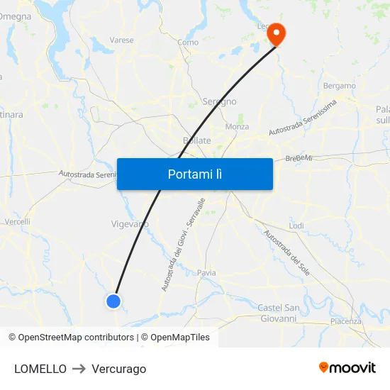 LOMELLO to Vercurago map
