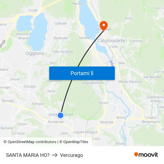 SANTA MARIA HO? to Vercurago map