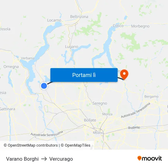 Varano Borghi to Vercurago map