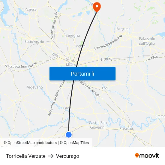 Torricella Verzate to Vercurago map