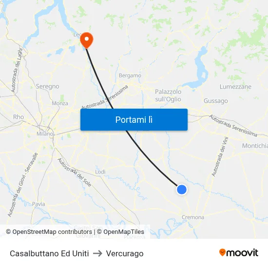Casalbuttano Ed Uniti to Vercurago map