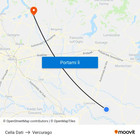 Cella Dati to Vercurago map