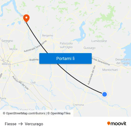 Fiesse to Vercurago map