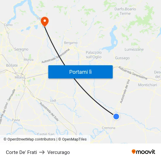 Corte De' Frati to Vercurago map
