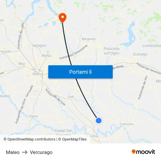 Maleo to Vercurago map
