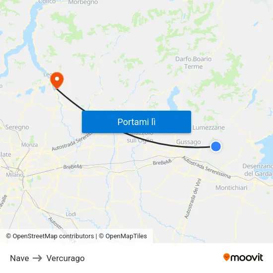 Nave to Vercurago map