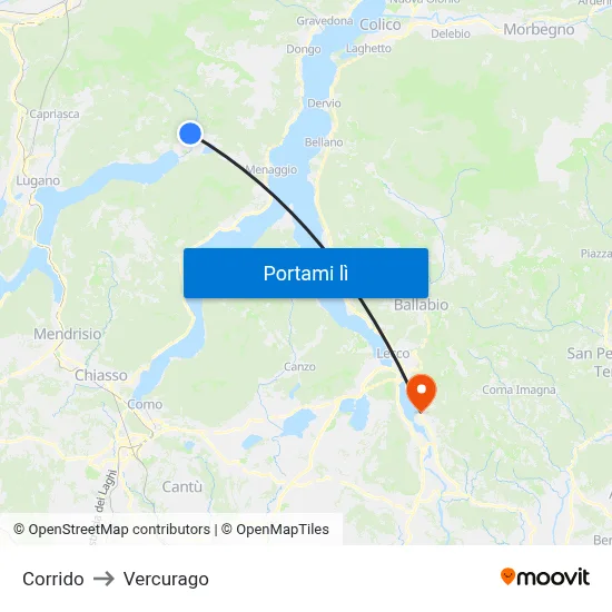 Corrido to Vercurago map