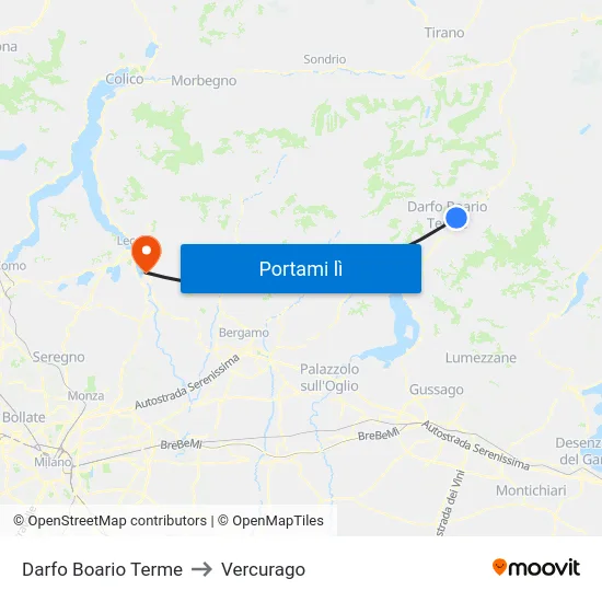 Darfo Boario Terme to Vercurago map