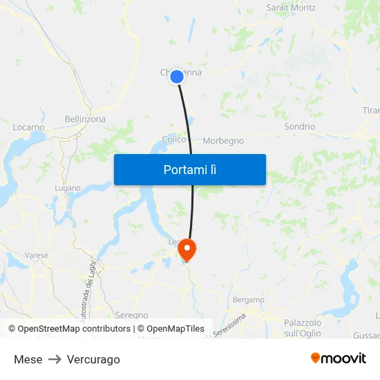 Mese to Vercurago map