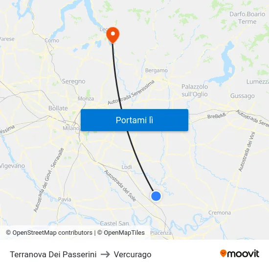 Terranova Dei Passerini to Vercurago map