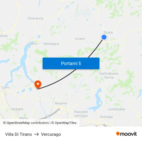Villa Di Tirano to Vercurago map