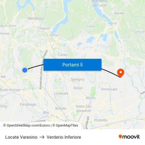 Locate Varesino to Verderio Inferiore map