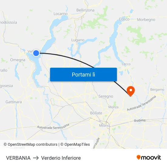 VERBANIA to Verderio Inferiore map