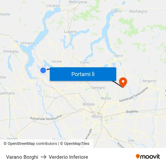 Varano Borghi to Verderio Inferiore map