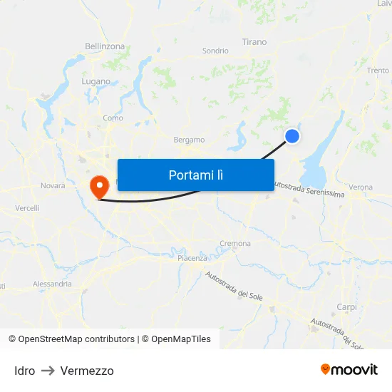 Idro to Vermezzo map