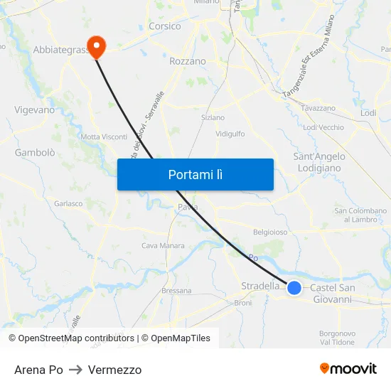 Arena Po to Vermezzo map