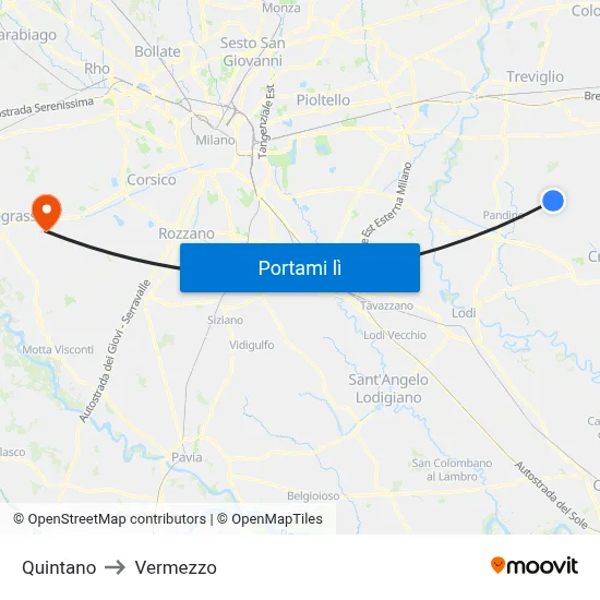 Quintano to Vermezzo map