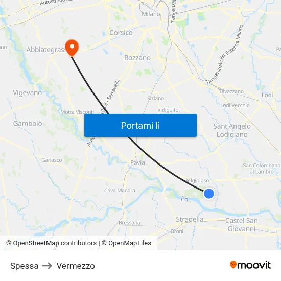 Spessa to Vermezzo map