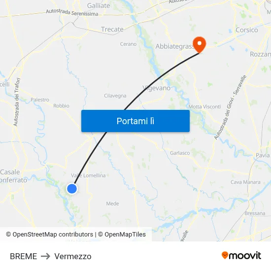 BREME to Vermezzo map