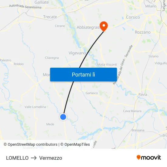 LOMELLO to Vermezzo map