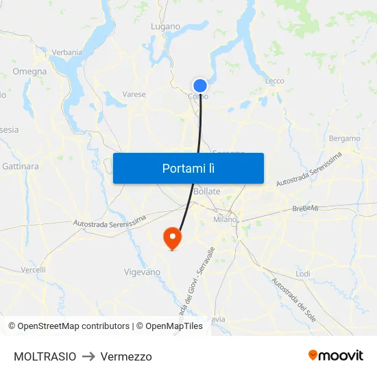 MOLTRASIO to Vermezzo map