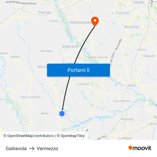 Galliavola to Vermezzo map