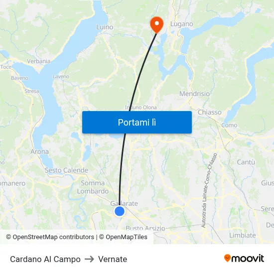 Cardano Al Campo to Vernate map