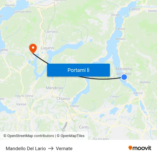 Mandello Del Lario to Vernate map