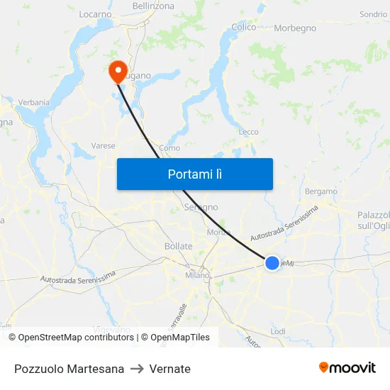 Pozzuolo Martesana to Vernate map