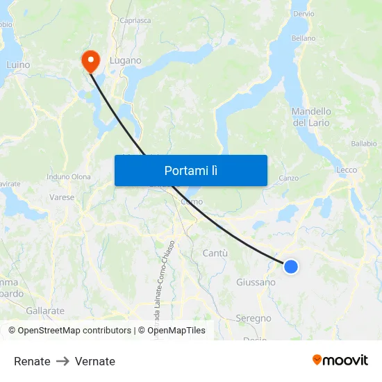 Renate to Vernate map