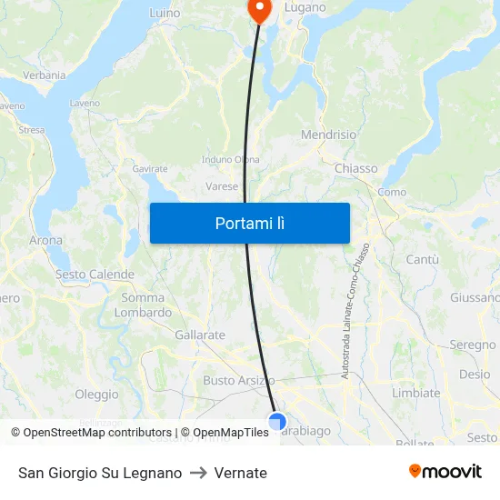 San Giorgio Su Legnano to Vernate map