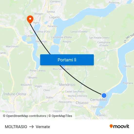 MOLTRASIO to Vernate map