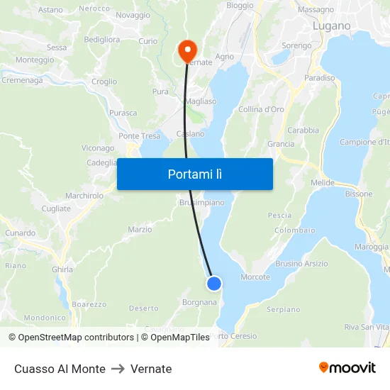 Cuasso Al Monte to Vernate map