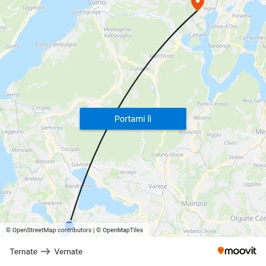 Ternate to Vernate map