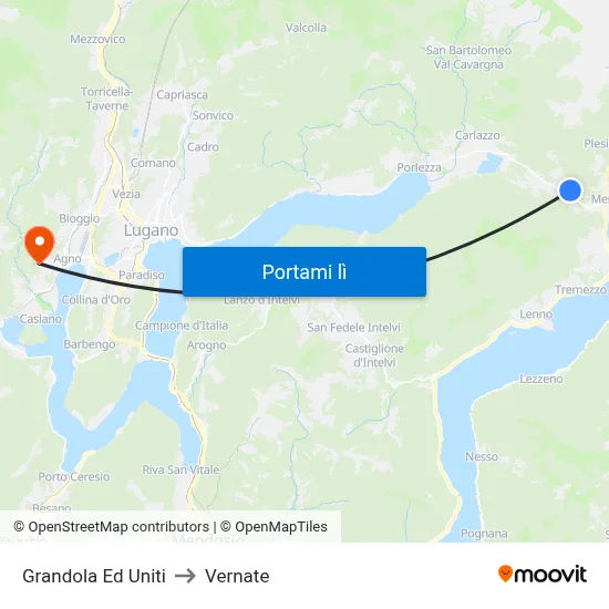 Grandola Ed Uniti to Vernate map