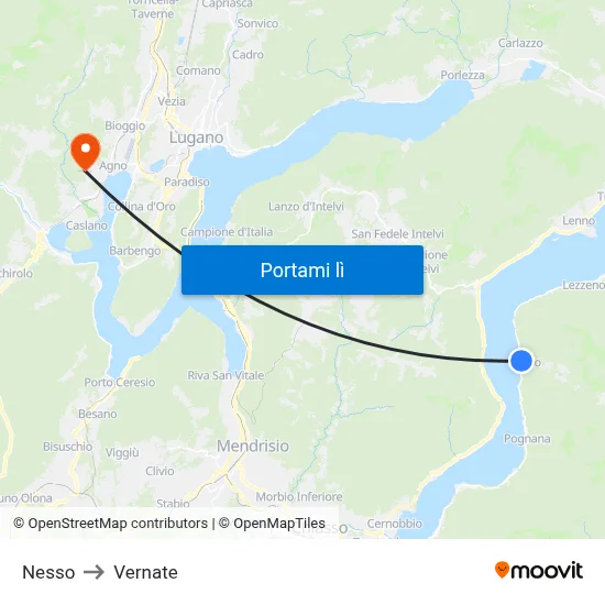 Nesso to Vernate map