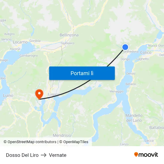 Dosso Del Liro to Vernate map