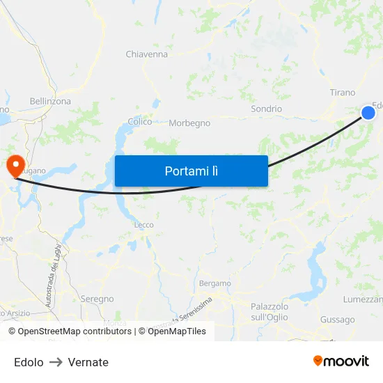Edolo to Vernate map