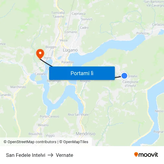 San Fedele Intelvi to Vernate map