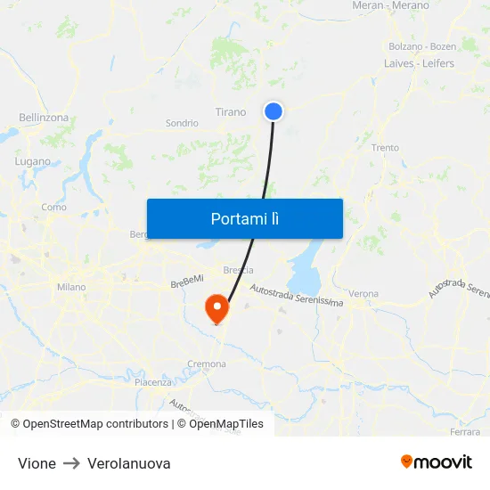 Vione to Verolanuova map